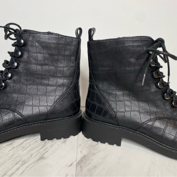 New! Paolo Trinity Black Crocodile Lace Up Bootie 8 1/2 M - Picture 8 of 14